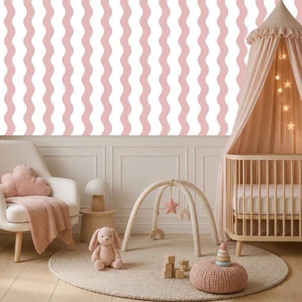 Blush Waves Behang | Roze SW-85-MW03 – sfeerfoto 1