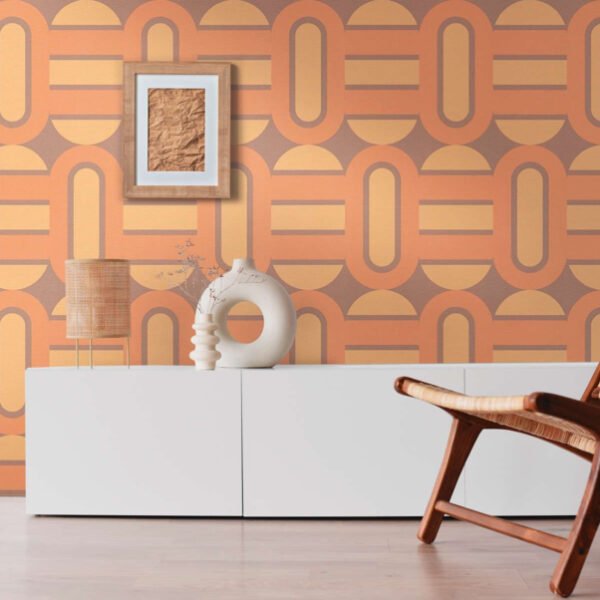 AS Creation Retro Chic Behang 39536-2 | Bruin, Geel & Oranje – sfeerfoto 1